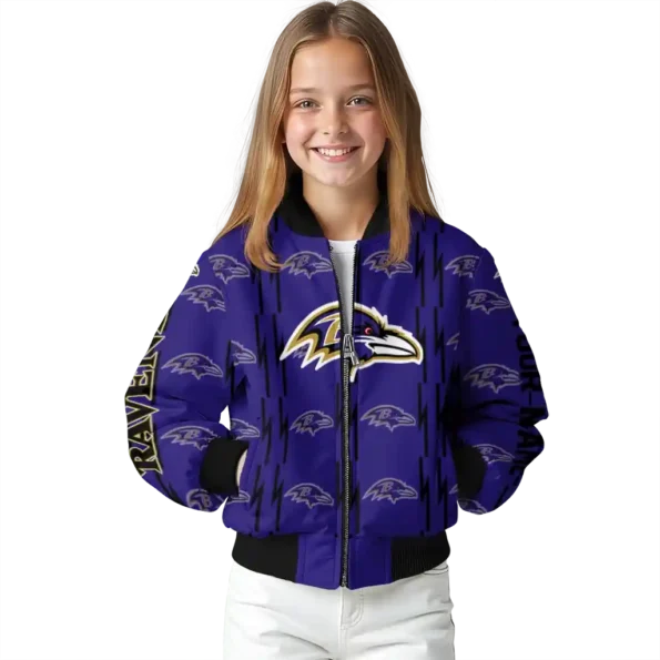 custom baltimore ravens bolt stripe purple bomber jacket top rated