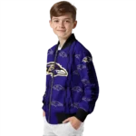 custom baltimore ravens bolt stripe purple bomber jacket best selling