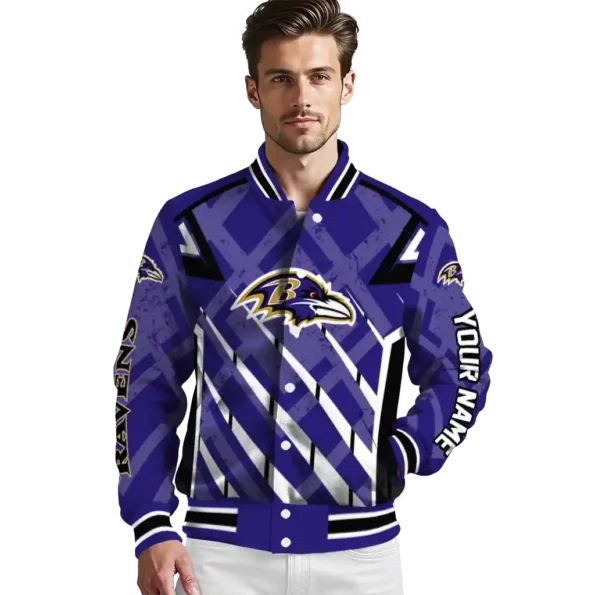 custom baltimore ravens chevron angles purple varsity jacket high quality.webp