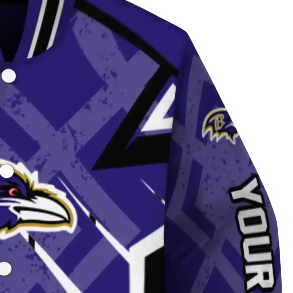 custom baltimore ravens chevron angles purple varsity jacket premium grade.webp