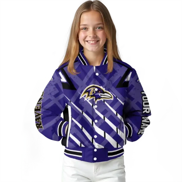 custom baltimore ravens chevron angles purple varsity jacket top rated.webp