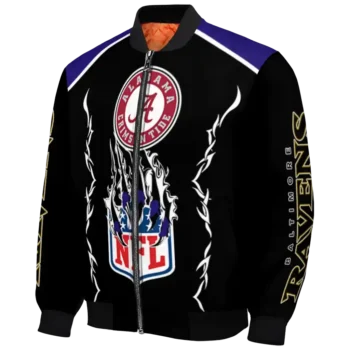 custom baltimore ravens claw blood purple black bomber jacket best selling