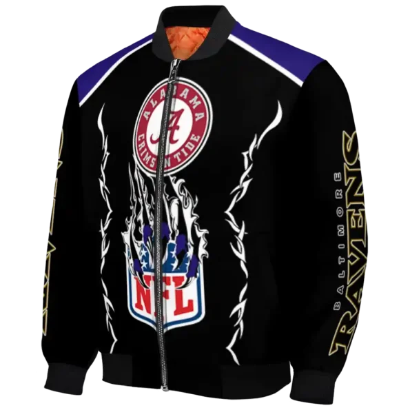 custom baltimore ravens claw blood purple black bomber jacket best selling
