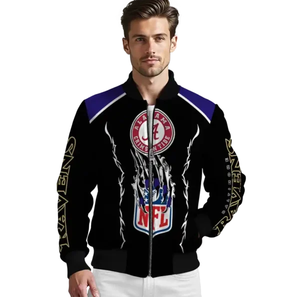 custom baltimore ravens claw blood purple black bomber jacket high quality