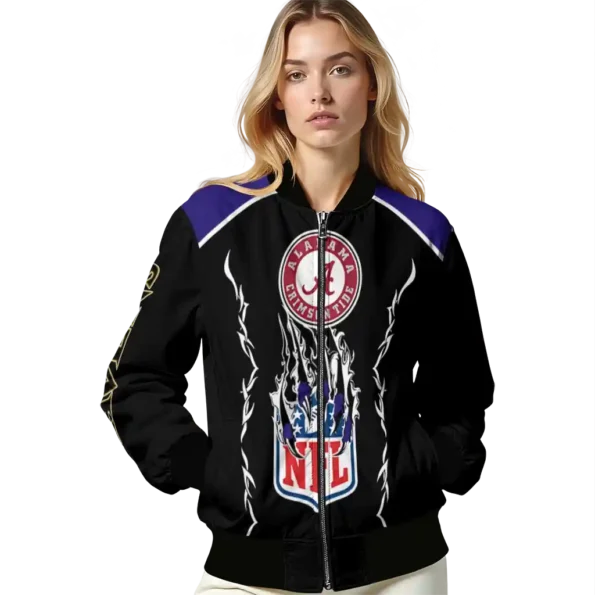 custom baltimore ravens claw blood purple black bomber jacket latest model
