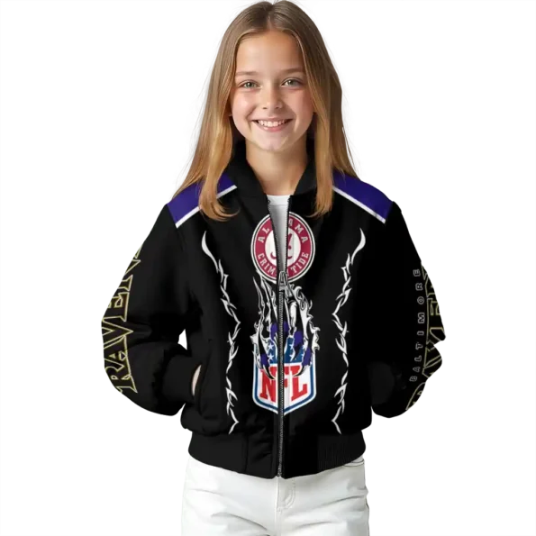 custom baltimore ravens claw blood purple black bomber jacket top rated
