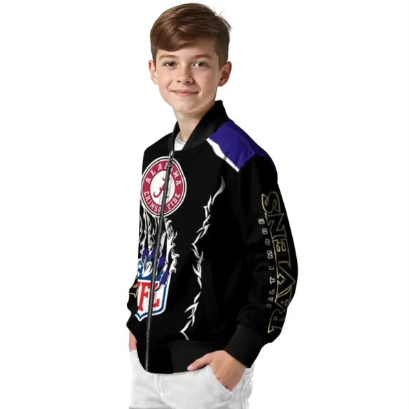 custom baltimore ravens claw blood purple black bomber jacket trendy