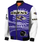 custom baltimore ravens ferris arena purple white bomber jacket best selling