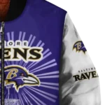 custom baltimore ravens ferris arena purple white bomber jacket best selling