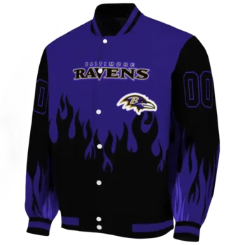 custom baltimore ravens flame border purple black varsity jacket best selling.webp