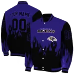 custom baltimore ravens flame border purple black varsity jacket best selling.webp