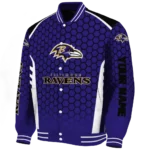 custom baltimore ravens hexagon grid purple varsity jacket best selling.webp