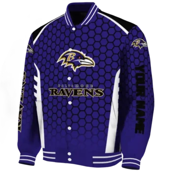 custom baltimore ravens hexagon grid purple varsity jacket best selling.webp