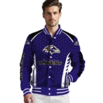 custom baltimore ravens hexagon grid purple varsity jacket best selling.webp