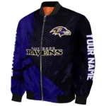custom baltimore ravens hexagon mesh purple black bomber jacket best selling