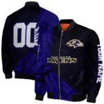 custom baltimore ravens hexagon mesh purple black bomber jacket best selling