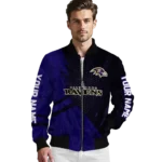 custom baltimore ravens hexagon mesh purple black bomber jacket best selling