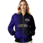 custom baltimore ravens hexagon mesh purple black bomber jacket best selling