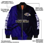 custom baltimore ravens hexagon mesh purple black bomber jacket best selling