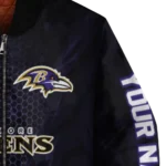 custom baltimore ravens hexagon mesh purple black bomber jacket best selling