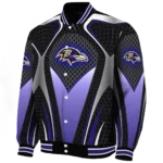custom baltimore ravens mesh chest black crocs black varsity jacket best selling.webp