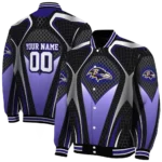 custom baltimore ravens mesh chest black crocs black varsity jacket best selling.webp