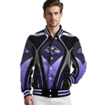 custom baltimore ravens mesh chest black crocs black varsity jacket best selling.webp