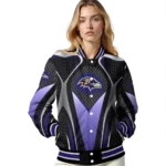 custom baltimore ravens mesh chest black crocs black varsity jacket best selling.webp