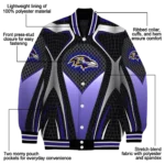 custom baltimore ravens mesh chest black crocs black varsity jacket best selling.webp