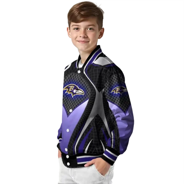 custom baltimore ravens mesh chest black crocs black varsity jacket trendy.webp