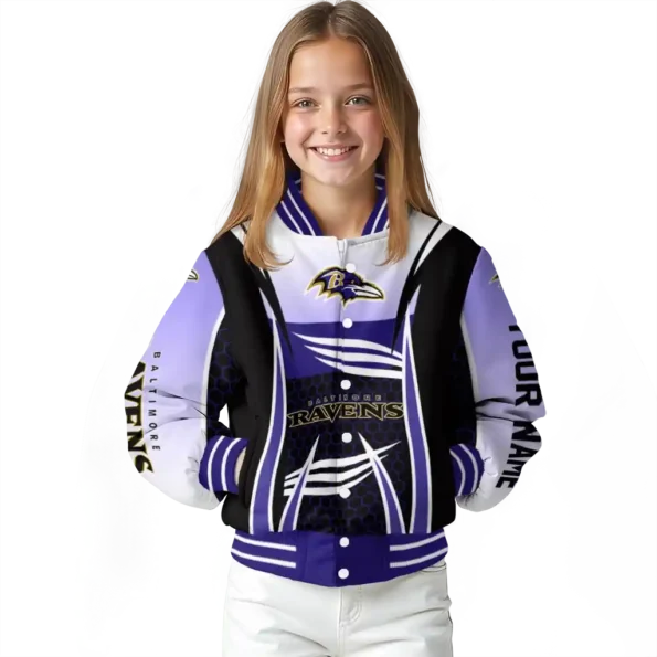 custom baltimore ravens mesh effect purple black varsity jacket top rated.webp