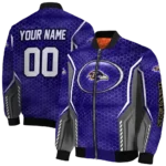 custom baltimore ravens power plate purple bomber jacket best selling