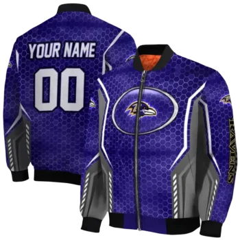 custom baltimore ravens power plate purple bomber jacket fashion forward