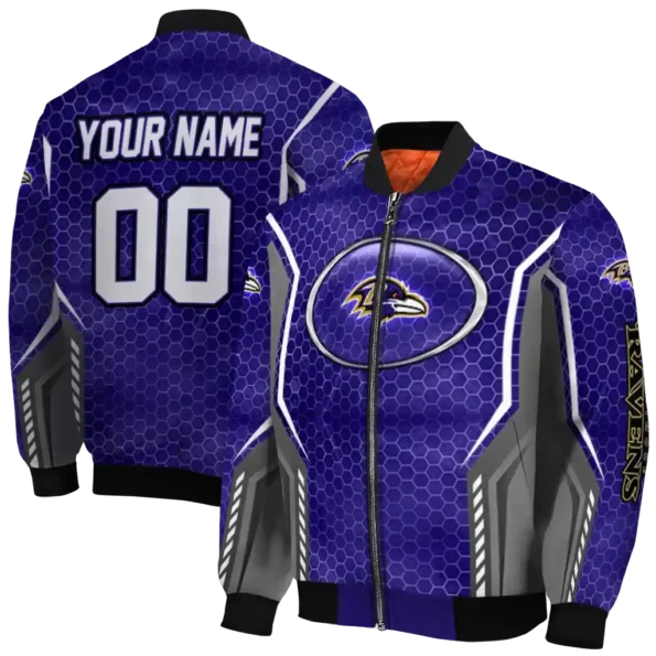 custom baltimore ravens power plate purple bomber jacket fashion forward