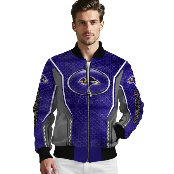 custom baltimore ravens power plate purple bomber jacket high quality