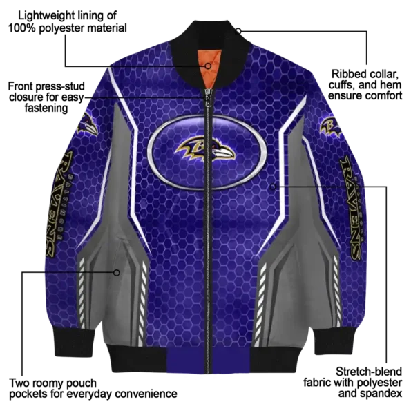 custom baltimore ravens power plate purple bomber jacket new arrival