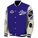 custom baltimore ravens razorback outline purple nude varsity jacket best selling.webp