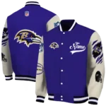 custom baltimore ravens razorback outline purple nude varsity jacket best selling.webp
