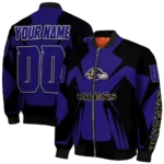 custom baltimore ravens spider mark purple black crocs bomber jacket best selling