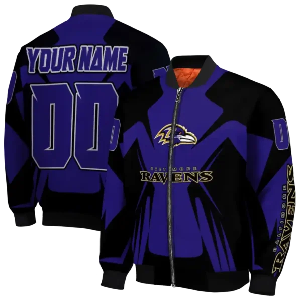 custom baltimore ravens spider mark purple black crocs bomber jacket fashion forward
