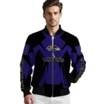 custom baltimore ravens spider mark purple black crocs bomber jacket best selling