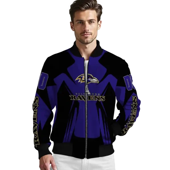custom baltimore ravens spider mark purple black crocs bomber jacket high quality