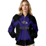 custom baltimore ravens spider mark purple black crocs bomber jacket best selling
