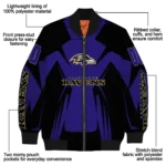 custom baltimore ravens spider mark purple black crocs bomber jacket best selling