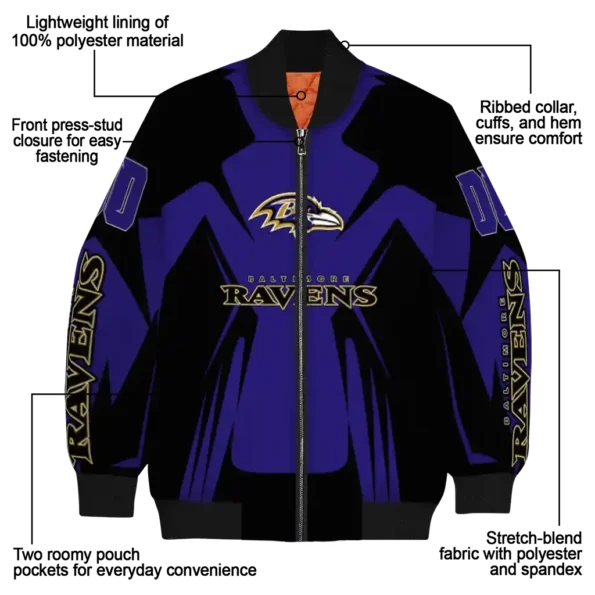 custom baltimore ravens spider mark purple black crocs bomber jacket new arrival