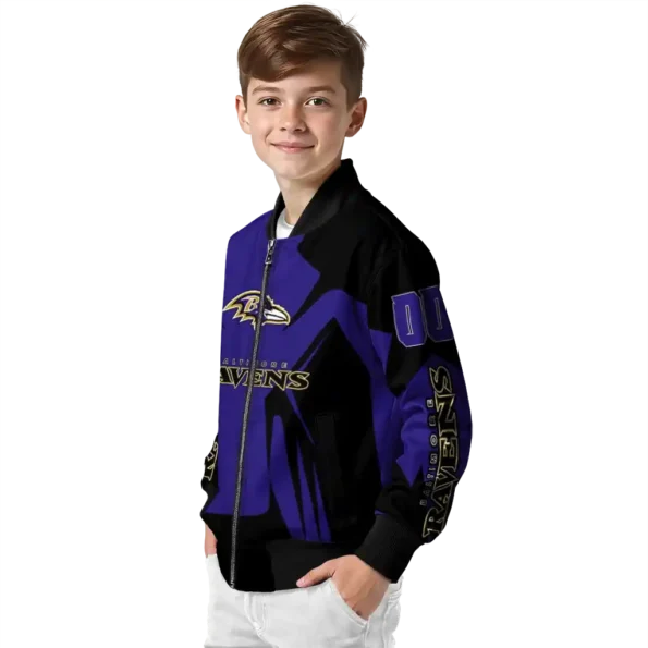 custom baltimore ravens spider mark purple black crocs bomber jacket trendy