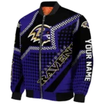 custom baltimore ravens star burst purple bomber jacket best selling