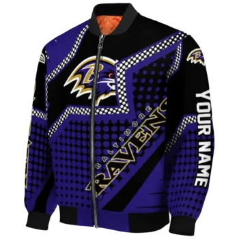 custom baltimore ravens star burst purple bomber jacket best selling