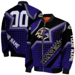 custom baltimore ravens star burst purple bomber jacket best selling