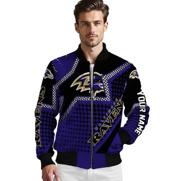 custom baltimore ravens star burst purple bomber jacket high quality